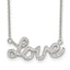 Sterling Silver Rhodium-plated Polished CZ LOVE 18in Necklace