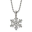 Chisel Stainless Steel Polished with CZ Snowflake Pendant on a 24 inch Ball Chain Necklace