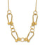 14K Polished/Textured/Dia-cut Fancy Link with 2in ext. Necklace