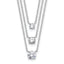 Sterling Silver Rhodium-plated CZ 3-Strand 14.5in w/2in ext Necklace