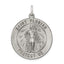 Sterling Silver 925 Saint Florian Medal Pendant with Antiqued Finish