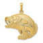 14K Gold Bass Fish Jumping Pendant for Men Solid & Casted Design