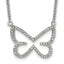 CZ Butterfly Necklace in Stainless Steel, 18in