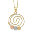 Sophia Jewelers 14K Tri-Color Gold Spiral Pendant Necklace with Polished Finish