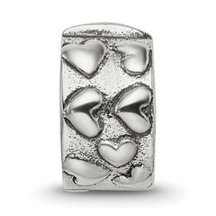 Sterling Silver Reflections Hinged Hearts Clip Bead