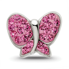 Sterling Silver Reflections Pink Preciosa Crystal Butterfly Bead
