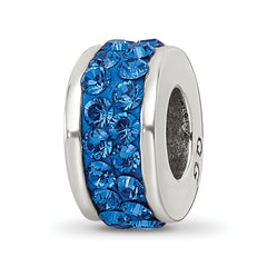 Sterling Silver Reflections Dark Blue Double Row Preciosa Crystal Bead