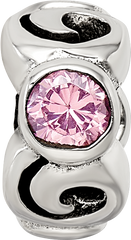Sterling Silver Reflections Pink CZ Bead