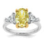 Oval Lab-Grown Diamond Trillion Engagement Ring in 14K Two-Tone Gold (4 ct. tw.), Size 7 - Sophia Jewelers