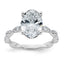 Comp Oval Lab-Grown Diamond Engagement Ring in 14K White Gold (3 1/2 ct. tw., VS+ F+), Size 7 - Sophia Jewelers