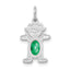 Girl 6x4 Oval Emerald-May Charm in 14K White Gold, 21mm - Sophia Jewelers