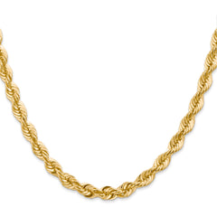 Sophia Jewelers 14K Gold Polished Rope Necklace with Lobster Clasp