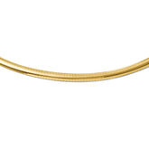 Leslie's 14K Yellow Gold Domed Omega Necklace with Box Catch, Elegant Design - 16