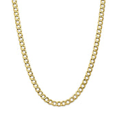 10K Yellow Gold Curb Chain Necklace with Durable Semi-Solid Design
