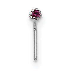 10K White Gold CZ Nose Studs Set with Rhodium Finish
