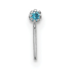 10K White Gold CZ Nostril Studs Set with Rhodium Finish Elegant Trio