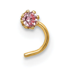 10K Gold CZ Nostril Studs Set with Elegant Yellow Finish