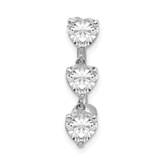 10K White Gold CZ Heart Belly Dangle with Rhodium Plating