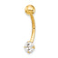 10k W/5mm Round Cz Belly Dangle