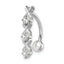 10k White Gold W/Cz Xoxo Belly Dangle