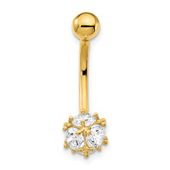 10K Gold CZ Soccer Ball Belly Dangle with Elegant Design