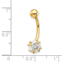 10K Gold CZ Soccer Ball Belly Dangle with Elegant Design