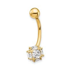 10k W/7Mm Cz Soccer Ball Belly Dangle