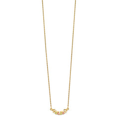 10K Tri-color Black Hills Gold Necklace with Elegant Bar Accent