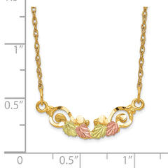 10K Tri-color Black Hills Gold Necklace with Elegant Bar Accent