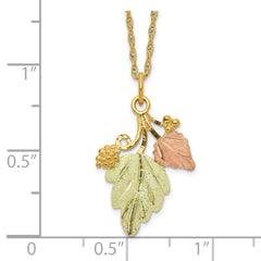 10K Tri-Color Gold Necklace with Elegant Black Hills Themed Pendant