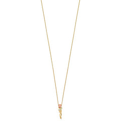 10K Tri-Color Black Hills Gold Necklace with Diamond Accent Elegant Charm