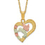10k Tri-Color Black Hills Gold Hummingbird in Heart Necklace