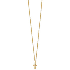 10K Tri-Color Black Hills Gold Cross Necklace with Polished Finish