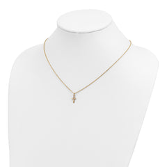 10K Tri-Color Black Hills Gold Cross Necklace with Polished Finish