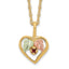 Heart Garnet Necklace in 10K Tri-Color Gold, 18 Inch - Sophia Jewelers