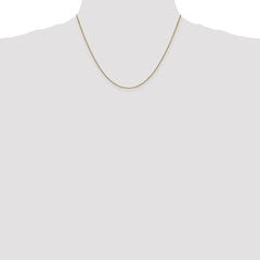 10K Yellow Gold Box Chain Necklace with Polished Finish, 18 Solid, Lobster Clasp.