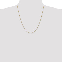 10K Gold Polished Box Chain Necklace 22 Solid with Lobster Clasp