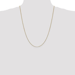 10K Yellow Gold Box Chain Necklace with Polished Finish, 24-Inch Solid Design