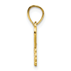 10K Gold Diamond-Cut Butterfly Charm with Polished Solid Design