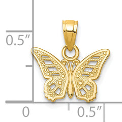 10K Gold Polished Butterfly Charm Solid, Elegant Design