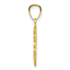 10K Gold Dolphin Charm with Polished Finish, Solid and Casted Design