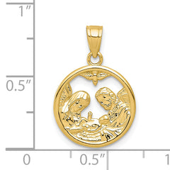 10K Gold Nativity Charm with Polished Finish, Solid and Casted Design