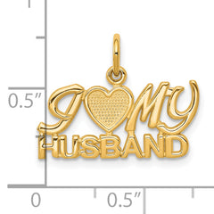 10K Gold Solid I Love My Husband Polished Charm by Sophia Jewelers