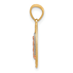 10K Two-Tone Gold Our Lady of Guadalupe Pendant with White Rhodium