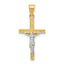 10K w/ Rhodium Crucifix Pendant