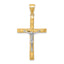 10K w/ Rhodium Diamond-Cut Crucifix Pendant