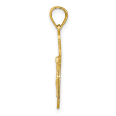 10K Gold Crucifix Pendant with Polished Finish Solid Cast Design