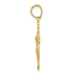 10K Gold Polished Crucifix Pendant Solid Casted Design by Sophia Jewelers