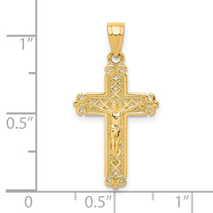 10K Gold Solid Polished Crucifix Pendant by Sophia Jewelers Elegant & Timeless