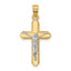 10K w/Rhodium Crucifix Pendant